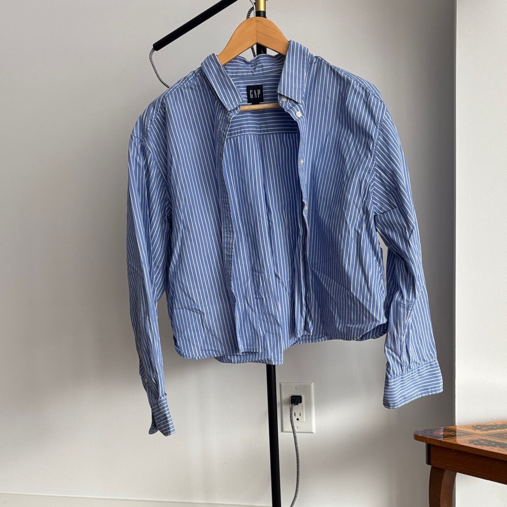 GAP Classic Blue and White Striped Shirt